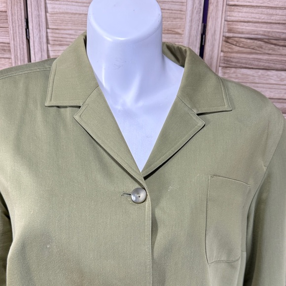 Pendleton Olive Green Button-Up Blazer & Pull On Pants Suit Set Size 18w Vintage - Picture 5 of 14